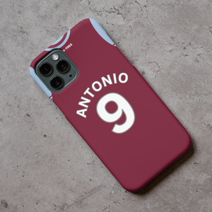 WH London Claret & Blue 2024-2025 Home Football Shirt (choose any Name and Number) Protective Premium Rubber Silicone Phone Case