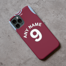 Load image into Gallery viewer, WH London Claret &amp; Blue 2024-2025 Home Football Shirt (choose any Name and Number) Protective Premium Rubber Silicone Phone Case