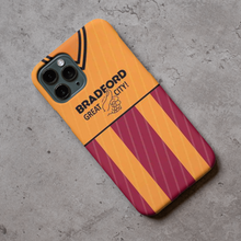 Load image into Gallery viewer, Bradford City Retro Football Shirt Protective Premium Hard Rubber Silicone Phone Case Cover