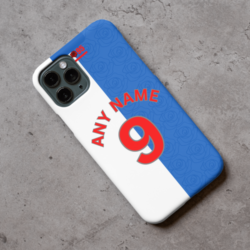 Blackburn 2024-2025 Home Football Shirt (choose any Name and Number) Protective Premium Rubber Silicone Phone Case