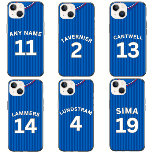 Rangers 2023-2024 Home Football Shirt (choose any Name and Number) Protective Premium Rubber Silicone Phone Case