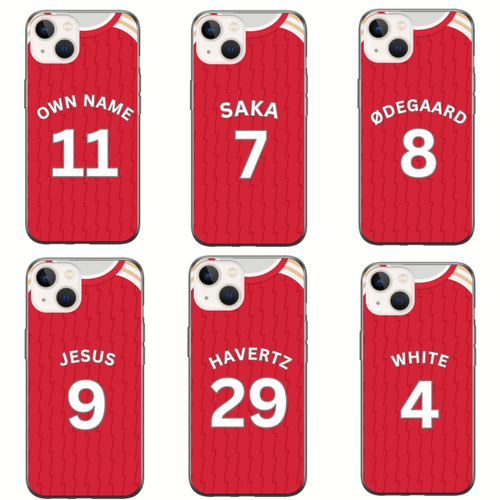 Ars North London 2023-2024 Home Football Shirt (choose any Name and Number) Protective Premium Rubber Silicone Phone Case