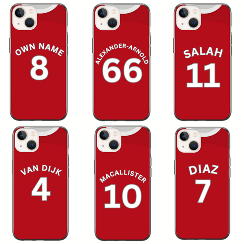 Liverpool 2023-2024 Home Football Shirt (choose any Name and Number) Protective Premium Rubber Silicone Phone Case