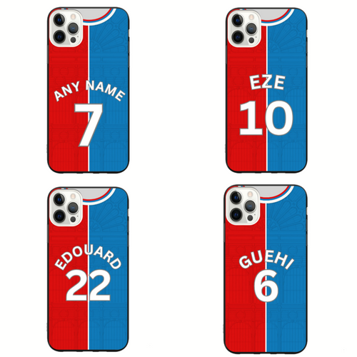 Crystal Palace 2023-2024 Home Football Shirt (choose any Name and Number) Protective Premium Rubber Silicone Phone Case