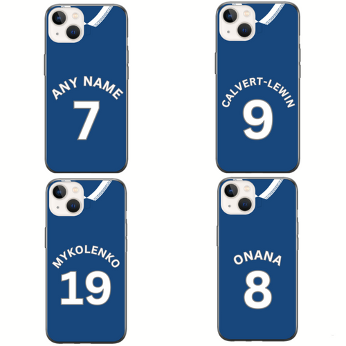 Everton 2023-2024 Home Football Shirt (choose any Name and Number) Protective Premium Rubber Silicone Phone Case