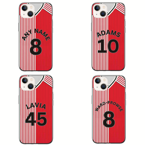 Southampton 2023-2024 Home Football Shirt (choose any Name and Number) Protective Premium Rubber Silicone Phone Case