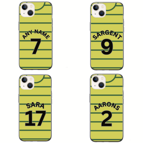 Norwich 2023-2024 Home Football Shirt (choose any Name and Number) Protective Premium Rubber Silicone Phone Case