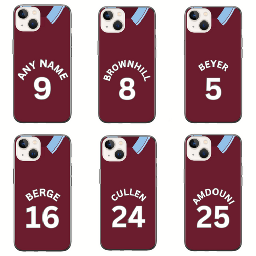 Burnley 2023-2024 Home Football Shirt (choose any Name and Number) Protective Premium Rubber Silicone Phone Case