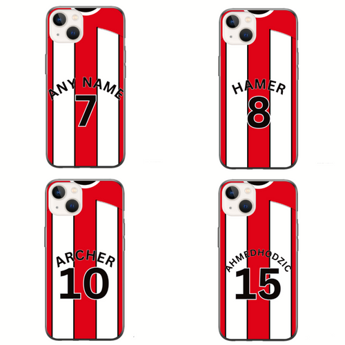 Sheff U 2023-2024 Home Football Shirt (choose any Name and Number) Protective Premium Rubber Silicone Phone Case