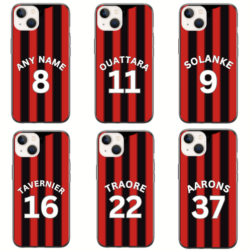 Bournemouth 2023-2024 Home Football Shirt (choose any Name and Number) Protective Premium Rubber Silicone Phone Case
