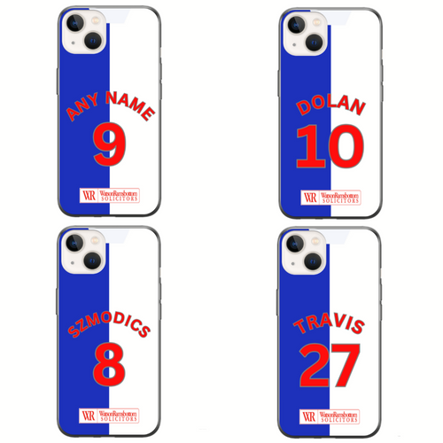 Blackburn 2023-2024 Home Football Shirt (choose any Name and Number) Protective Premium Rubber Silicone Phone Case