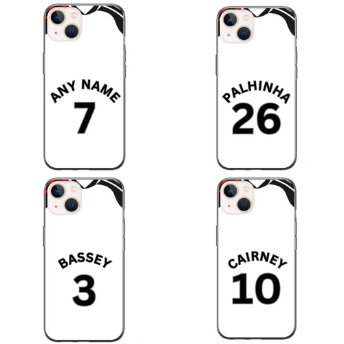 Fulham 2023-2024 Home Football Shirt (choose any Name and Number) Protective Premium Rubber Silicone Phone Case