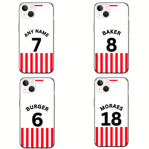 Stoke 2023-2024 Home Football Shirt (choose any Name and Number) Protective Premium Rubber Silicone Phone Case
