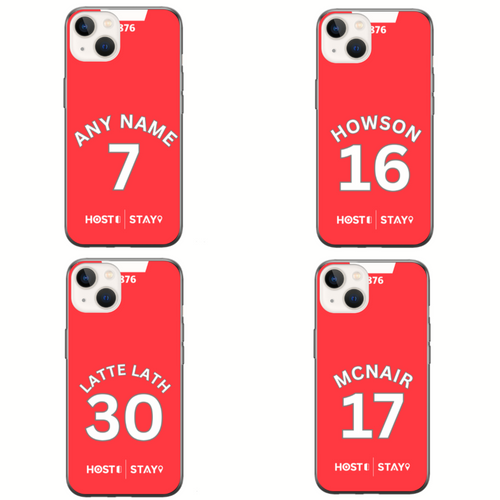 Middlesbrough 2023-2024 Home Football Shirt (choose any Name and Number) Protective Premium Rubber Silicone Phone Case