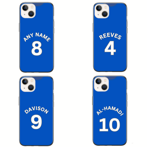 Wimbledon 2023-2024 Home Football Shirt (choose any Name and Number) Protective Premium Rubber Silicone Phone Case