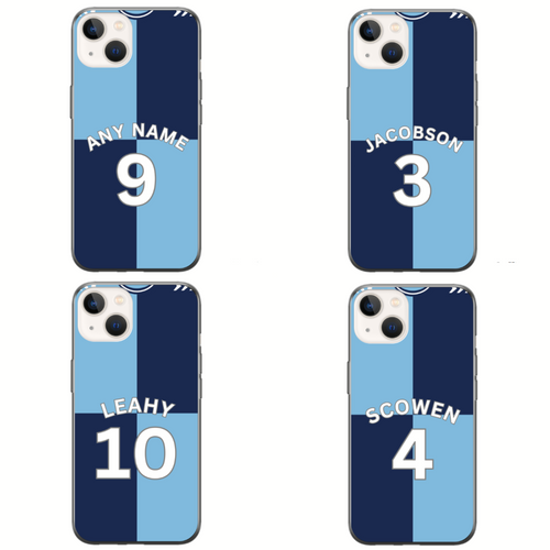 Wycombe 2023-2024 Home Football Shirt (choose any Name and Number) Protective Premium Rubber Silicone Phone Case