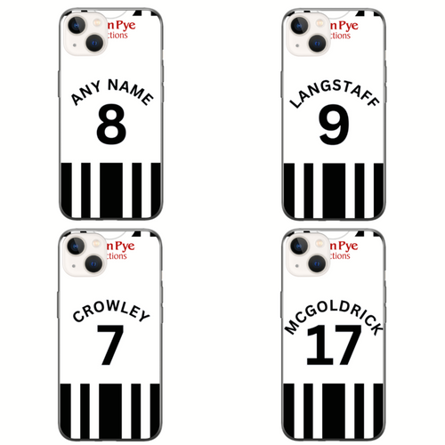 Notts County 2023-2024 Home Football Shirt (choose any Name and Number) Protective Premium Rubber Silicone Phone Case