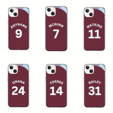 Load image into Gallery viewer, Aston Villa 2024-2025 Home Football Shirt (choose any Name and Number) Protective Premium Rubber Silicone Phone Case