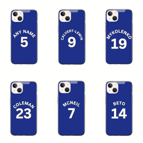 Everton 2024-2025 Home Football Shirt (choose any Name and Number) Protective Premium Rubber Silicone Phone Case
