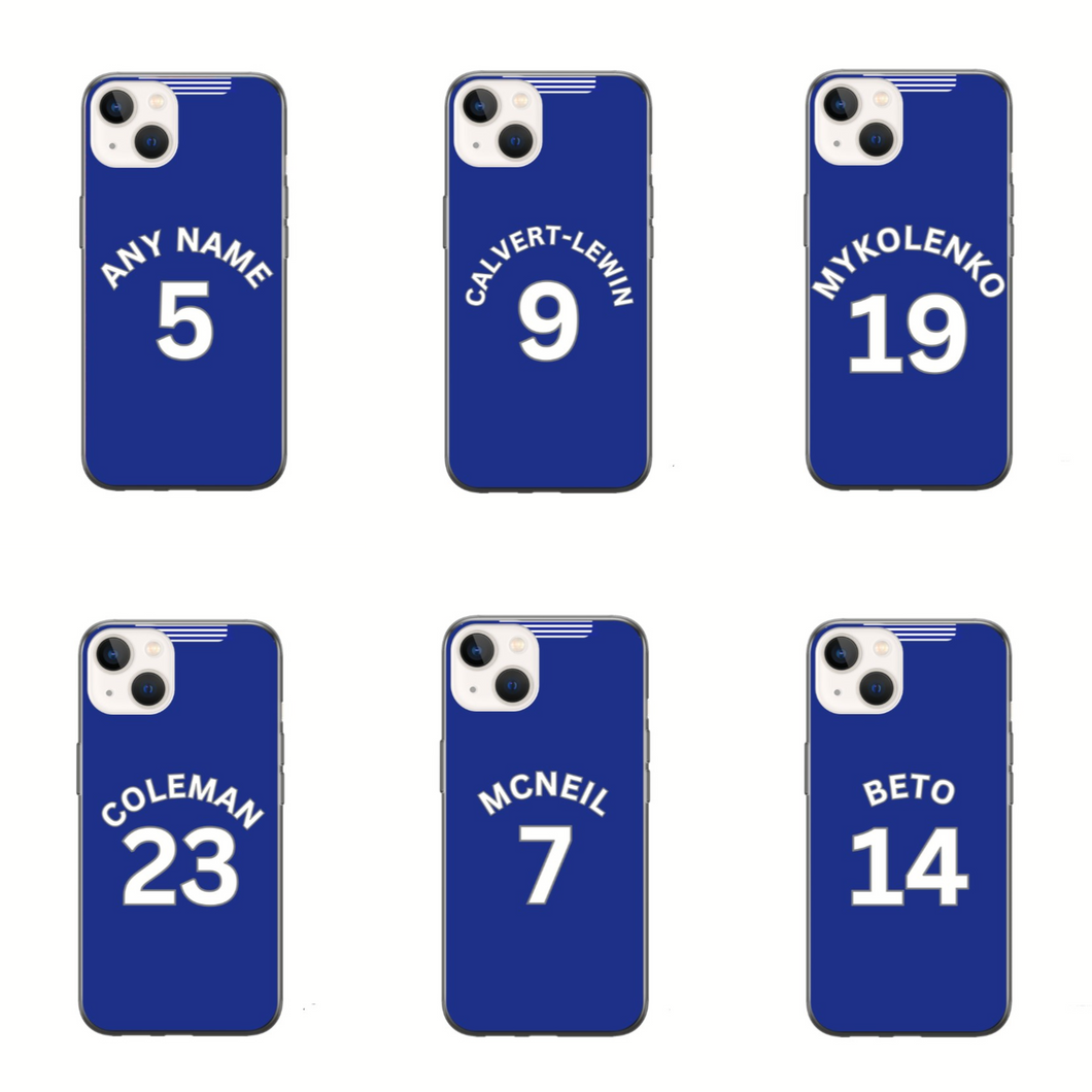 Everton 2024-2025 Home Football Shirt (choose any Name and Number) Protective Premium Rubber Silicone Phone Case