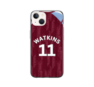 Aston Villa 2023-2024 Home Football Shirt (choose any Name and Number) Protective Premium Rubber Silicone Phone Case