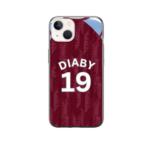 Aston Villa 2023-2024 Home Football Shirt (choose any Name and Number) Protective Premium Rubber Silicone Phone Case