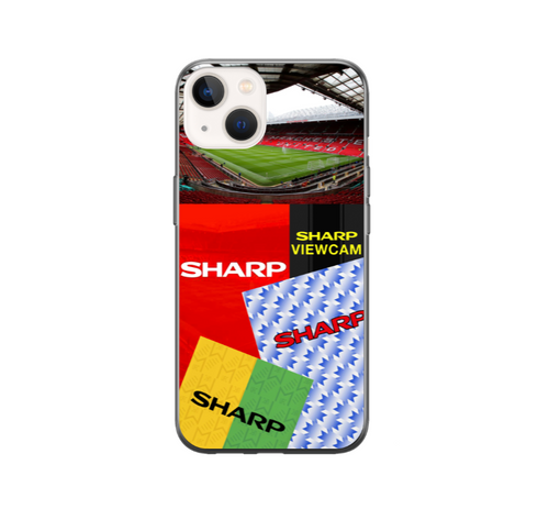 Man Utd Retro Collague Protective Premium Hard Rubber Silicone Phone Case Cover