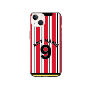 Sheffield U 2024-2025 Home Football Shirt (choose any Name and Number) Protective Premium Rubber Silicone Phone Case