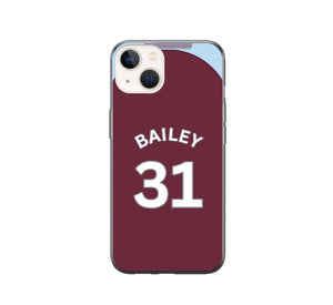 Aston Villa 2024-2025 Home Football Shirt (choose any Name and Number) Protective Premium Rubber Silicone Phone Case