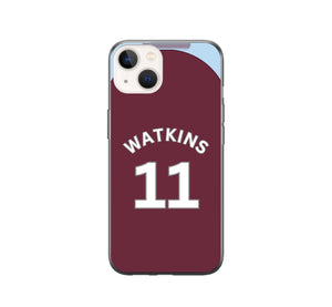 Aston Villa 2024-2025 Home Football Shirt (choose any Name and Number) Protective Premium Rubber Silicone Phone Case
