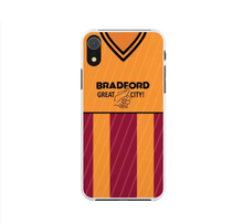 Load image into Gallery viewer, Bradford City Retro Football Shirt Protective Premium Hard Rubber Silicone Phone Case Cover